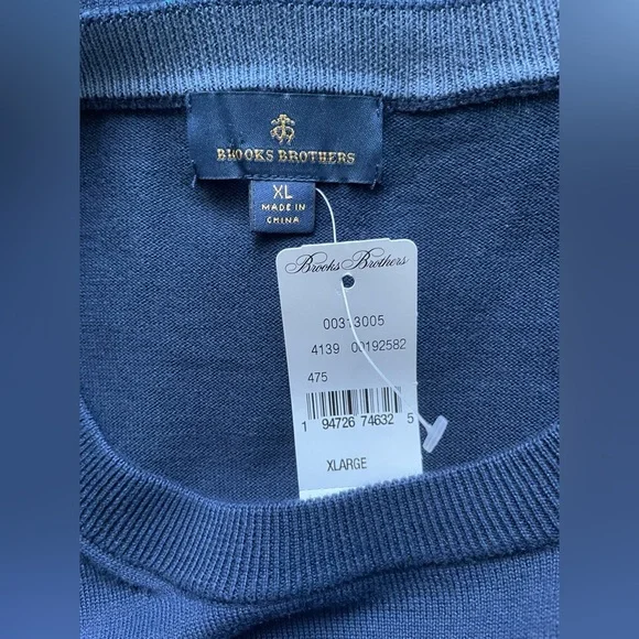 New Brooks Brothers Men Striped Crew Neck Sweater Size XL